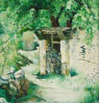 Hometown's Courtyard, Oil Painting, Chinese Painter Bai Jin