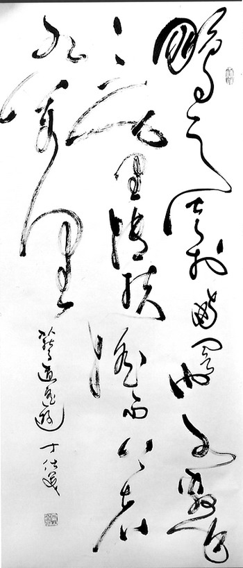 丁仕美草书书法竖轴《庄子·逍遥游》-光明日报